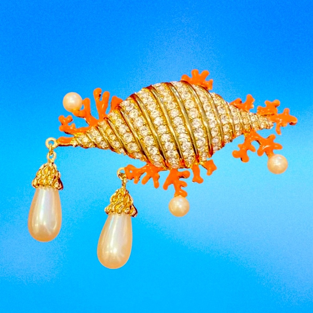 Superb Hutton Wilkinson Signed Seashell Diamant C… - image 1